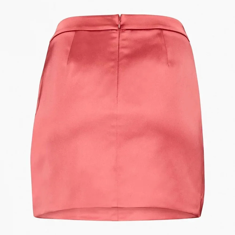 Aritzia Wilfred Satin Patio Mini Skirt Rosy Red Size 6 - Picture 4 of 10